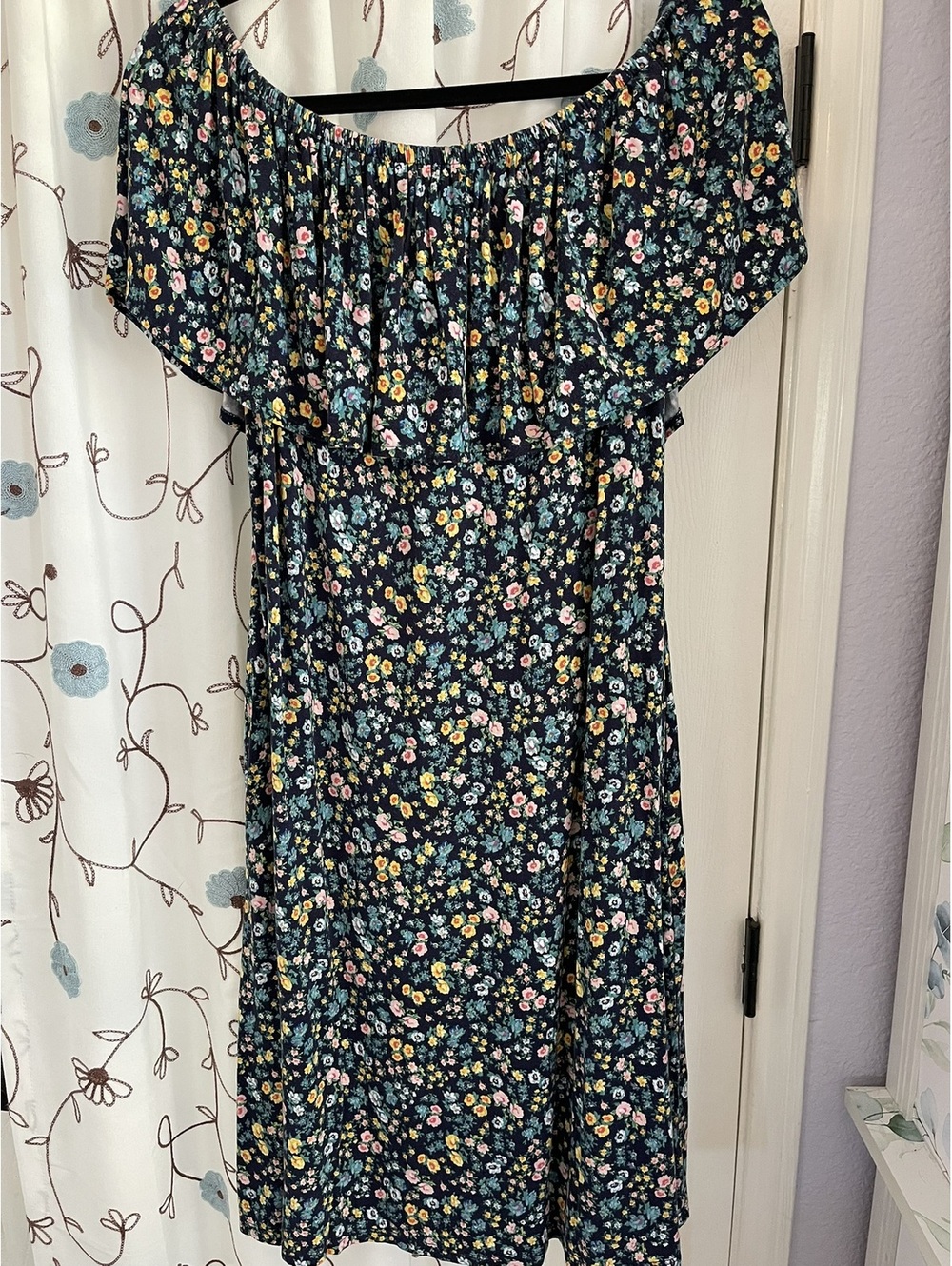 Lane Bryant Floral Off Shoulder Ruffle Midi Dress Size 14/16